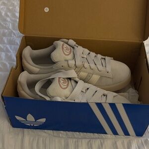 Adidas Women’s Cream and Pink Sneakers